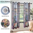thumbnail image 3 of Yayeee Window Curtains Light Filtering 63"x52" Grommet Panel Pair Home Living Room Decor, Green Boat, 3 of 7