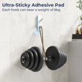 thumbnail image 3 of NIFFGAFF 6-Pack White Adhesive Hooks,Sticky Hooks Extra Strong,Heavy Duty Stick On Wall Hooks,Wall Hanging Hooks,Bathroom Towel Hooks,Coat Hooks Robe Hook Wall Mounted,Kitchen Hallway Hooks, 3 of 5