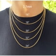 thumbnail image 3 of Jewelheart 14K Yellow Real Gold Cuban Link Chain 2.3-6.5mm Thick Diamond Cut Open Curb Link Pendant Necklace For Men Women 16"-24", 3 of 5