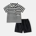 thumbnail image 5 of Gerichy Boys Summer Outfits Toddler Boys Summer Short Sleeve Striped Prints Tops Shorts 2PCS Outfits Clothes Set For Children Clothes, 5 of 9
