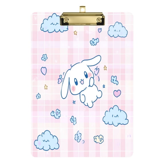 Plastic Clipboard Acrylic Hanging Clip Board with Gold Low Profile Office School Supplies 12.5x9 Cinnamoroll Flying in Sky