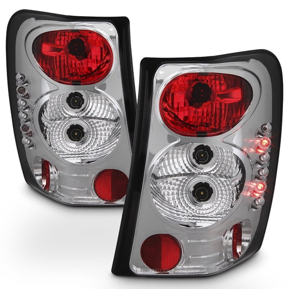 For 1999-2004 Jeep Grand Cherokee Chrome Tail Lights Brake Lamps Pair Left Right