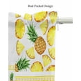 thumbnail image 5 of Tropical Pineapple Linen Curtain Valance for Bedroom/Bathroom/Kitchen/Office/Living/Dining Room Windows,Summer Fruit Yellow Geometric Stripe Pocket Topper Drapes Decorative Cafe Drapery Panel 60x18, 5 of 6