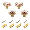 thumbnail image 2 of Ryvnso Cardinal Poinsettia Flower Cabinet Knobs Kitchen Door Round Pulls Drawers Dresser Cupboard Knob Set of 4, 2 of 8