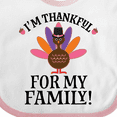 thumbnail image 4 of Inktastic Thanksgiving Girl Turkey Thankful for Family Girls Baby Bib, 4 of 4