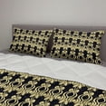 thumbnail image 2 of Damask Comforter & Sham Bedding Set, Grunge Victorian Motif Old Fashioned Murky Minimalistic Royal Art Deco, 3 pcs Duvet Set Microfiber Filling Quilt, 5 Sizes, Pale Yellow and Black, by Ambesonne, 2 of 4