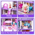 thumbnail image 2 of Zacro Dollhouse Pretend Play Set, 4 Story 12 Rooms Dollhouse with Doll Toy Figure, Furniture and Accessories, Play Dollhouse Gift Toys for Girls Kids Ages 3 & Up, 2 of 8