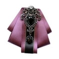 thumbnail image 2 of Milageto Ribbon Tie Brooch Pin Bow Tie for Clothing Accessories Working Prom Ball Uniform violet, 2 of 8