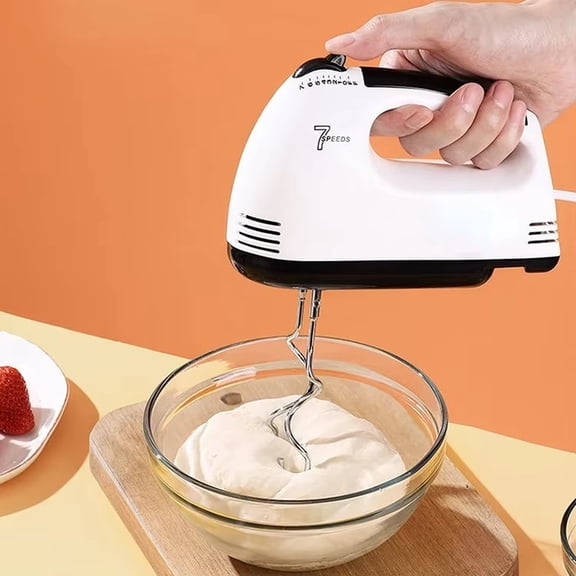 7 Speeds Hand Mixer Electric Handheld with Stainless Steel Beaters & Dough Hooks, Food Beater for Kitchen Baking Cakes, Eggs, Cream