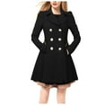 thumbnail image 2 of Leesechin Womens Peacoats Buttons Long Sleeve Solid Color Lapel Pocket Long Jacket Cardigan Outerwear, 2 of 6