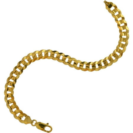 Men's Gold over Sterling Silver 200 Curb Bracelet, 9