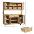 thumbnail image 2 of RichYa Kitchen Pantry with RGB LED Light,2 Drawers Hutch Storage Cabinet with Doors & Adjustable Shelves,Cupboard Buffet for Dining Room,Wood, 2 of 7