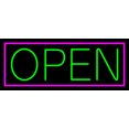 thumbnail image 1 of Pink Border With Green Open LED Neon Sign 10 x 24 - inches, Clear Edge Cut Acrylic Backing, with Dimmer - Bright and Premium built indoor LED Neon Sign for storefront., 1 of 7