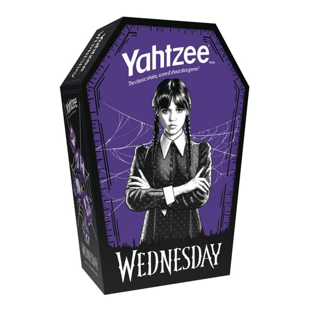 Juego de dados USAPOLY Yahtzee Wednesday Addams con Coffin Cup