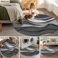 thumbnail image 6 of Black Grey Ombre Round Rugs 8ft, Abstract Grey Wave Texture Gradient Non Slip Washable Rug Runner, Low Pile Indoor Floor Carpet Mat Bathroom Rugs for Living Room, Bedroom, Kids Room, 6 of 9