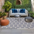 thumbnail image 2 of Navy Blue Baroque Outdoor Rug for Patio/Deck/Porch, Non-Slip Large Area Rug 4 x 6 Ft, Vintage Abstract Art Pattern Indoor Outdoor Rugs Washable Area Rugs, Reversible Camping Rug Carpet Runner, 2 of 8