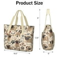 thumbnail image 3 of Tote Bag for Women - Pug and Footprint Shoulder Bag - Large Utility Work Duffle Bag with Zipper Handbag for Travel, Work, Sprots, 3 of 5