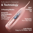 thumbnail image 3 of Water Flosser Dental Cleaner – Cordless Rechargeable Oral Irrigator – Waterproof Portable Dental Cleaning with Nozzle – Braces Home Travel - Pink, 3 of 4