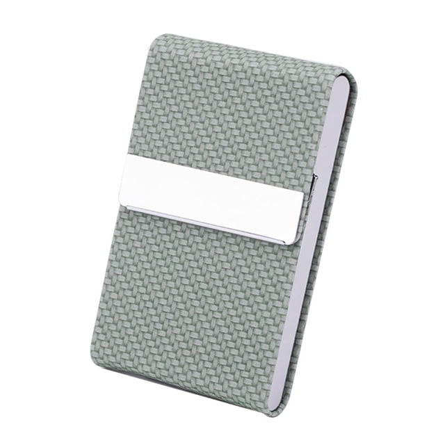 Estuche Para Tarjetas De Visita, Tarjetero De Cuero Pu, Tarjetero De Alta Capacidad Con Hebilla Magnética, Tarjetero De Nombre De Acero Inoxidable matsuzay EL016704-05