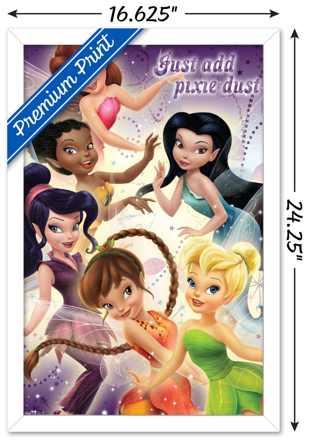 Disney Tinker Bell - Fairies Wall Poster, 14.725" x 22.375", Framed