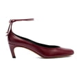 thumbnail image 2 of XYD Women Round Toe Pumps Slender Ankle Strap Self-tie Kitten Low Heel Ballroom Party Cute Retro Leather Shoes Size 5 Red, 2 of 4