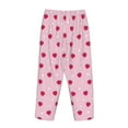 thumbnail image 5 of Naloa Strawberry And Heart Print Women’s Ultra-Soft Comfy Pajama Lounge Pants with Pockets & Drawstring, 5 of 8