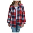 thumbnail image 4 of Womens Winter Coats, Womens Flannel Plaid Shirts Jacket Shacket Coats Casual Button Down Shirts Blouses, 4 of 6