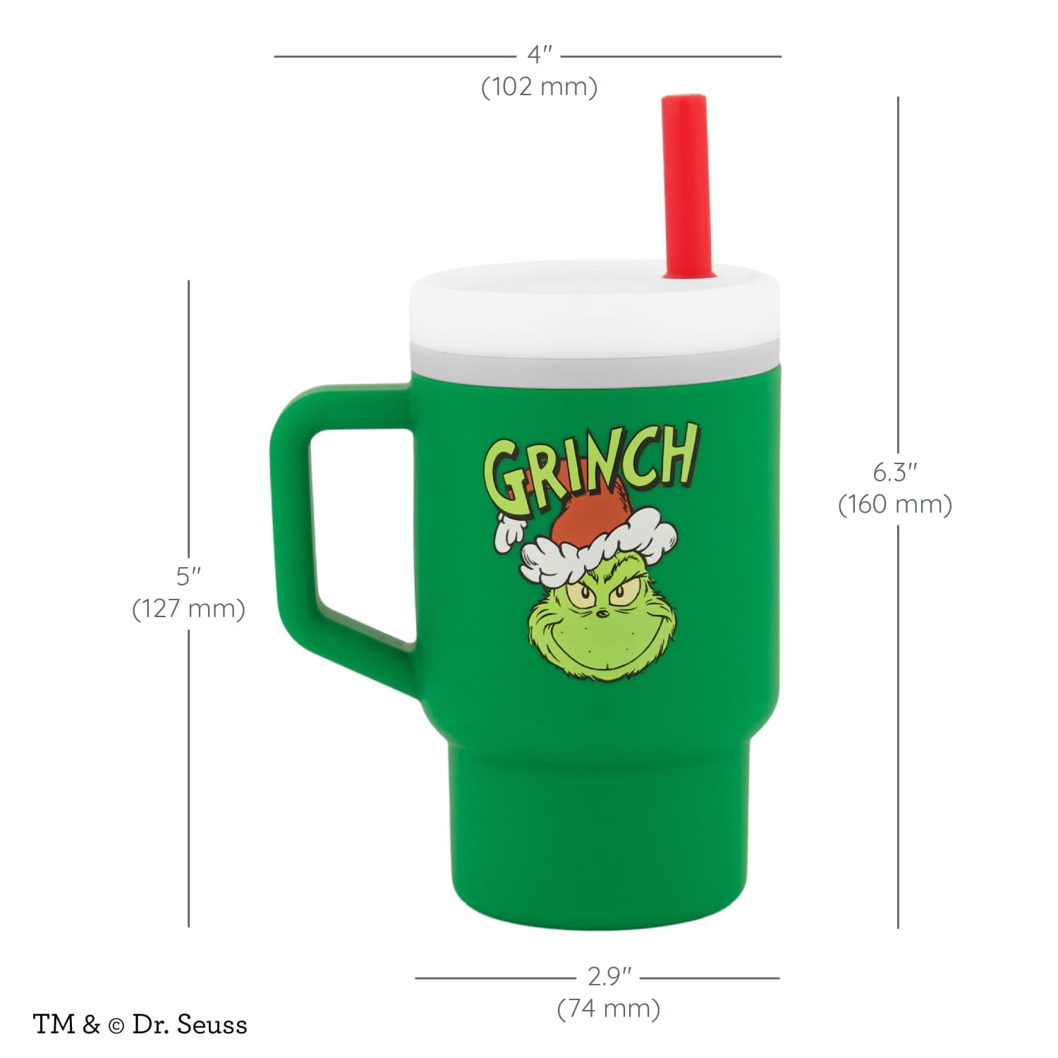 Infantino My 1st Tumbler – Adorable 9 oz. Training Cup with Toddler-Friendly Straw and Handle, Grinch Green