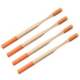 thumbnail image 3 of EeaseMX 4 cepillos de dientes de bambú biodegradables, ecológicos, para viajes y uso doméstico (naranja), 3 of 7