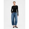 thumbnail image 2 of Top de manga larga acanalado negro GAP para mujer XXL, 2 of 5