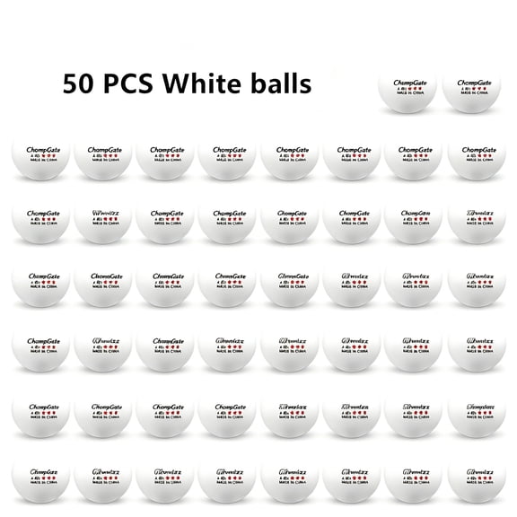 50 Pack 3-Star Table Tennis Balls, ABS 40  Professional Training Ping Pong Balls for Indoor Outdoor Game, White