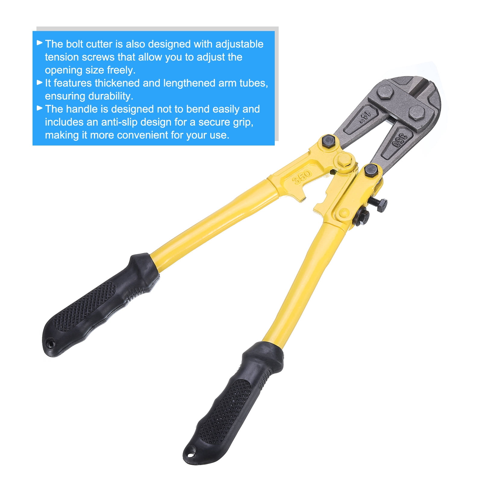Uxcell Bolt Cutter 14" Heavy Duty Bolt Cutter Chrome Molybdenum Steel Alloy Blade for Wire Fence Screw Cutting Tool