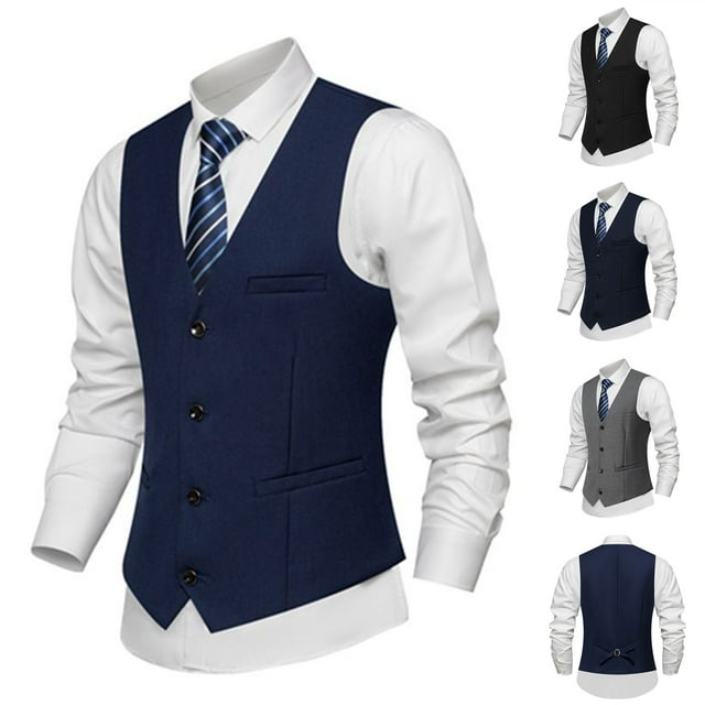 Qertyioot Jour de l'Indépendance Hommes Rayé Mode Rétro avec Poches Débardeurs à Simple Boutonnage à Col en V Hauts Blouse
