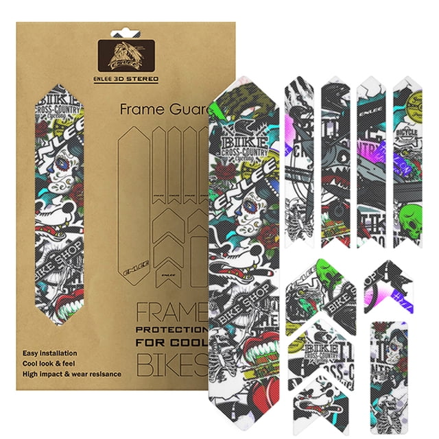 Bicicleta Pegatinas protectoras de bicicleta 3D Pegatina de cuadro de bicicleta de carretera MTB (Graffiti de marco) Tmvgtek Nuevos Originales