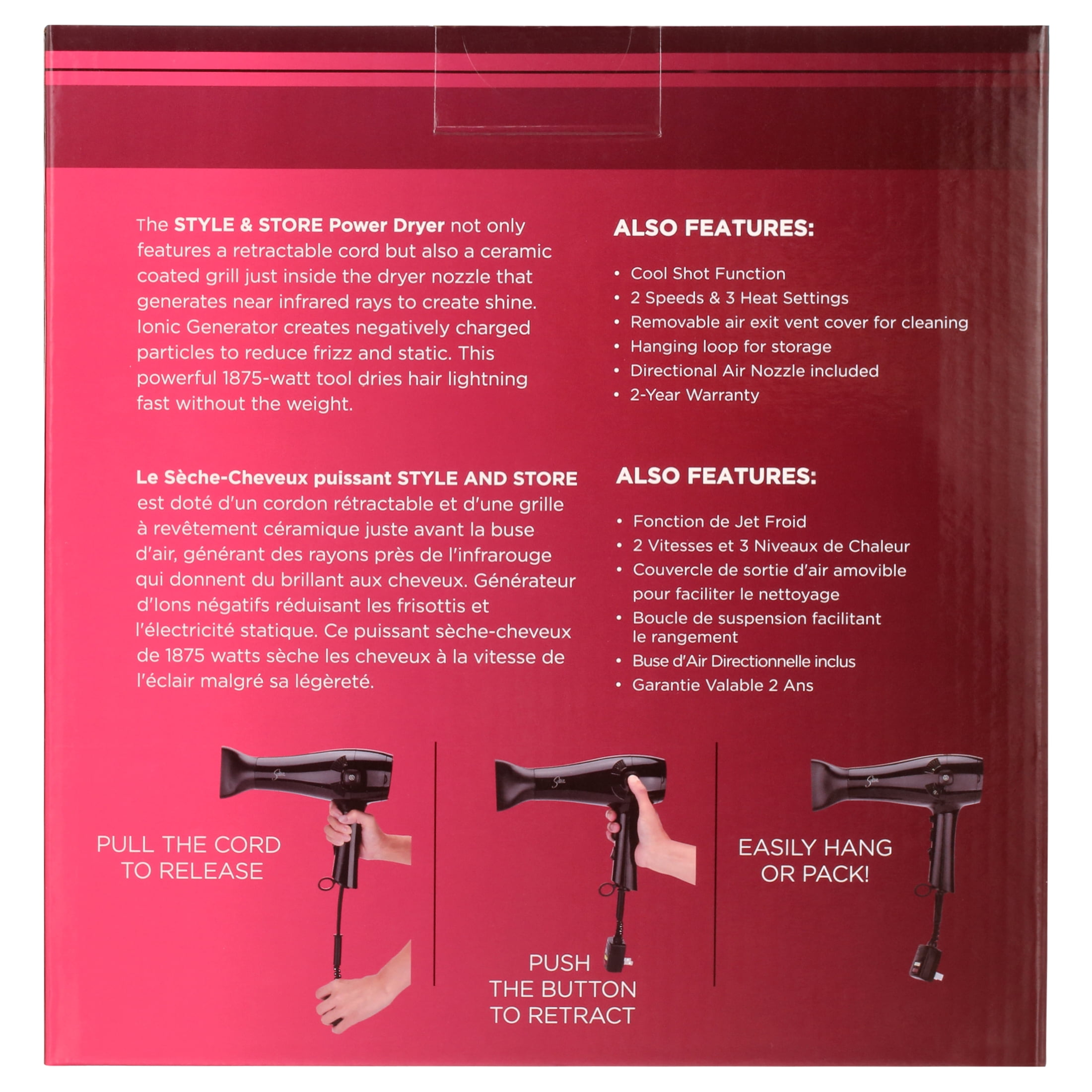 Sultra ID Style Store Power Dryer with Retractable Cord
