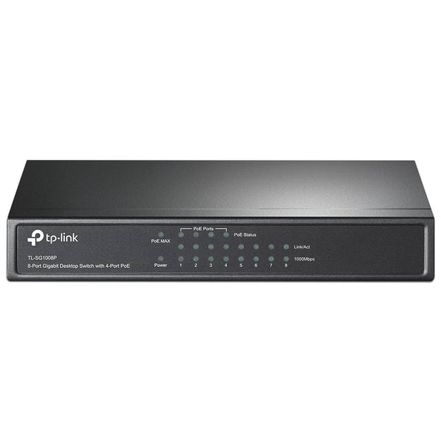 Switch Gigabit TP-LINK de 8 puertos 10/100/1000Mbps, PoE 4 puertos . TP-Link TL-SG1008P