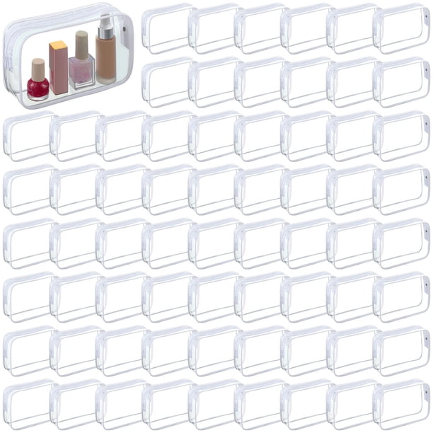 Bolsas de maquillaje Sanwuta, 100 unidades, de PVC transparente a granel, impermeables