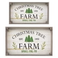 thumbnail image 2 of Northlight Set of 2 Gray and White Farm Fresh Christmas Trees Wooden Tray Hanging Signs 21", 2 of 9