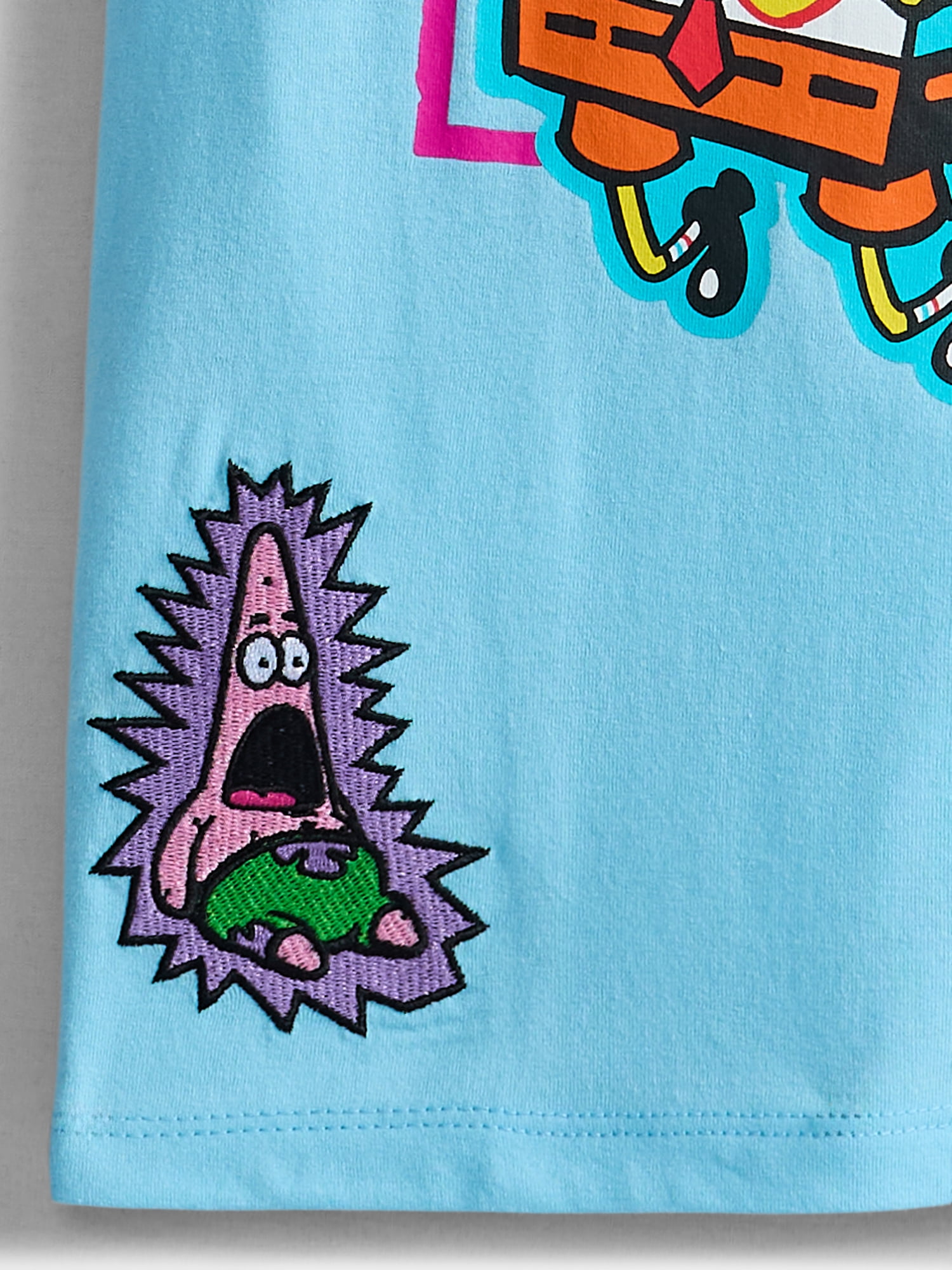 Paramount Spongebob Squarepants Boys Neon Patch T-Shirt, Sizes 4/5-XXL18/20
