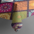 thumbnail image 3 of Multicolor Ethnic Geometric Patchwork Pattern Rectangle Tablecloth 60"x84",Waterproof Polyester Rectangle Table Cloth, Wipeable Spillproof Polyester Tablecloth for Dining, Camping, Indoor and Outdoor, 3 of 5