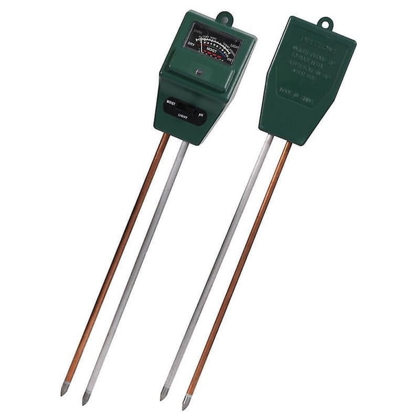 Medidor de pH del suelo, MS02 3 en 1 Probador de humedad/luz/pH del suelo Kits de herramientas para el cuidado de plantas de jardinería, ideal para jardín, césped, granja, interior y exterior (verde)