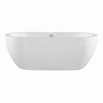 Miseno MNO6732SFSO 67 x 32 in. Oval Freestanding Soaker Bathtub with Center Drain, White & Polished Chrome