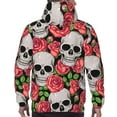 thumbnail image 5 of Bingfone Skull And Roses Men'S Drawstring Hoodie Long Sleeve Pocket Sweatshirts-Xx-Large, 5 of 9