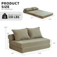 thumbnail image 2 of Demi Bonn 47" Twin Size Foldable Sofa Bed Sleeper Lounge Chair with Pillow, Convertible Floor Mattress Couch with Adjustable Backrest for Living Room, Dorm, Green, 2 of 15