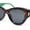 Tortoise Green - Black, variant on Thick Bevel Horned Oversized Cat Eye Fashion Sunglasses All Black