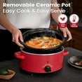 thumbnail image 5 of Slow Cooker, 3 Cooking Settings, Dishwasher  Ceramic Crock, Lid, Free Pot Liners Included, 5 of 5