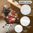 thumbnail image 5 of ZIATUBLES Black Cat Maple Leaf Print Home Office Chair Cover Breathable Comfy Vanity Desk Chair Slipcover Stretchable Swivel Accent Armchair Slipcover for Living Dining Room Bedroom Home Office, 5 of 7