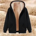 thumbnail image 4 of YDFCWXW Women 2-Piece Set Fleece Jacket Casual Full Zip Up Hoodie Warm Sherpa Lined Sweatshirt Coat With Pants Outfit Sets Black, M, 4 of 7