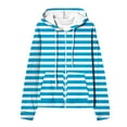 thumbnail image 4 of Kaemgyyd Women's Oversized Hoodies Full Zip up Stripe Printing Long Sleeve Sweatshirts Drawstring Jackets Coat with Pockets, 4 of 5