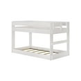 Max & Lily Twin Over Twin Low Bunk Bed, Modern Farmhouse Wooden Bunk Beds for Kids, White Wash